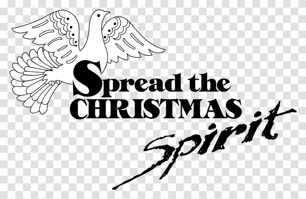 Christmas Doves Christmas Slogan Cartoon Christmas Clip Art Black, Text, Symbol, Bird, Animal Transparent Png