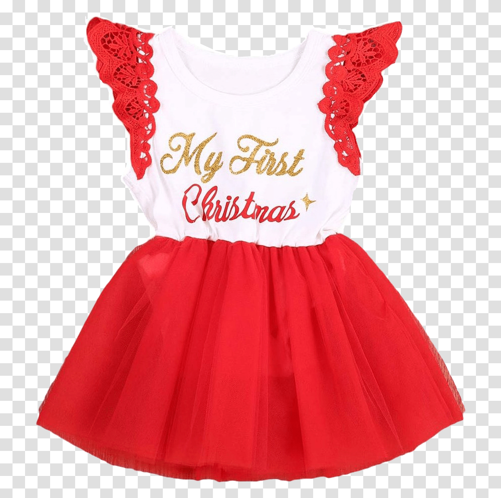 Christmas Dress Image Download My First Christmas Dress, Apparel, Costume, Skirt Transparent Png