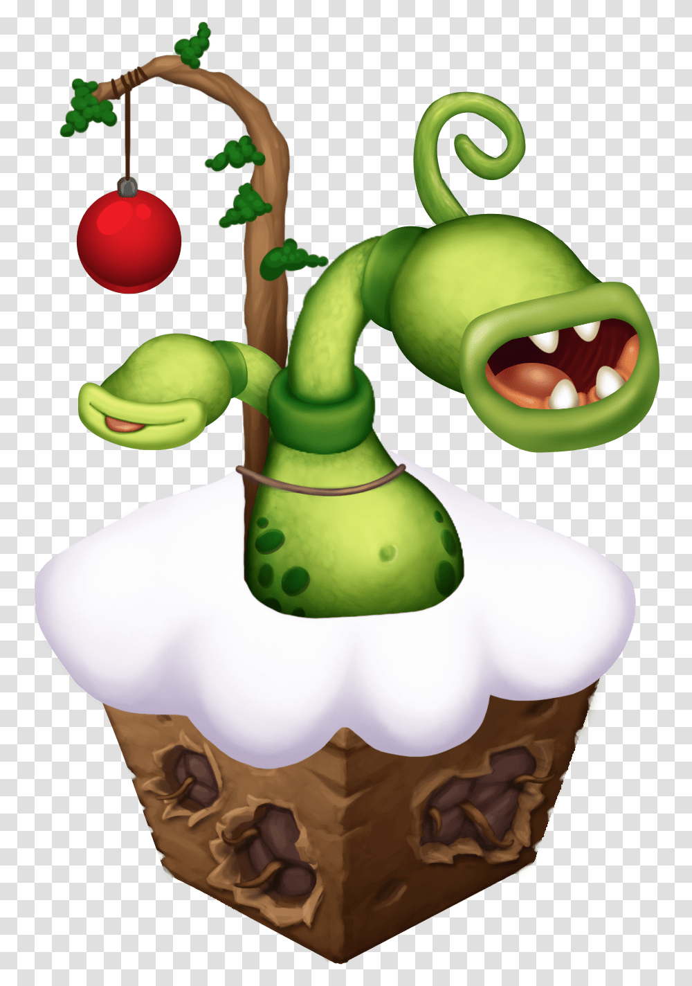 Christmas Drum Clipart My Singing Monsters Baby Potbelly, Toy, Green, Plant, Food Transparent Png
