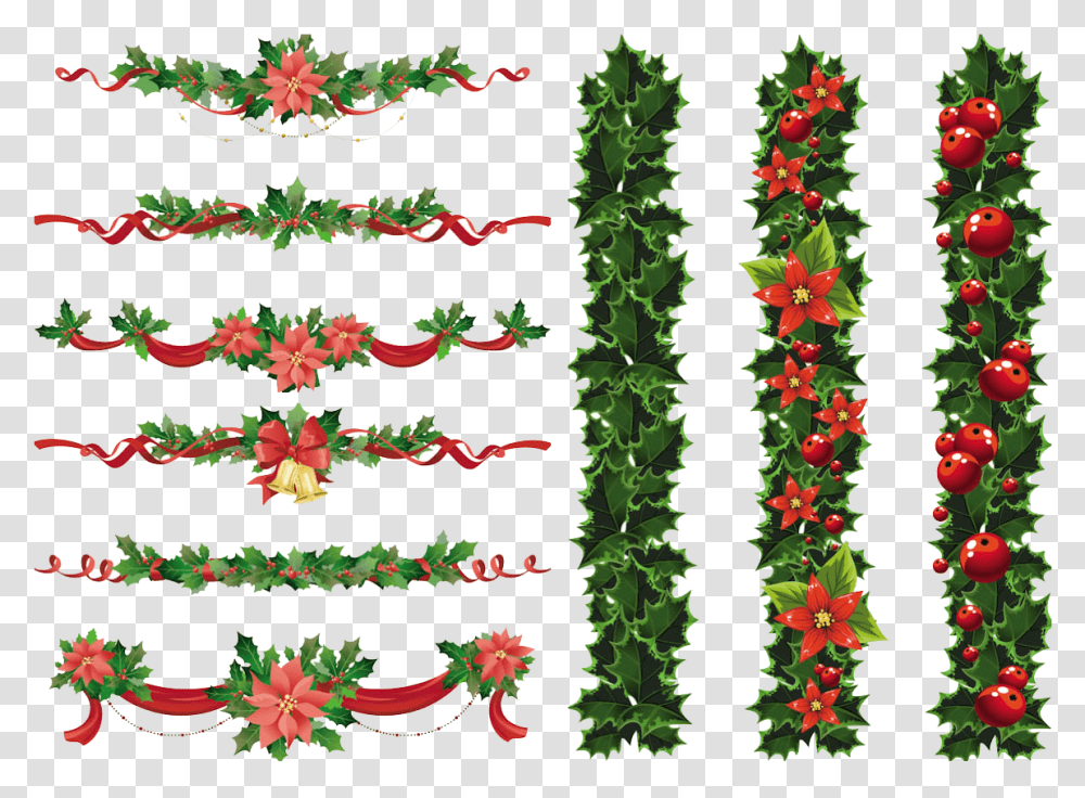 Christmas Elements Image Christmas Garland Free Vector, Plant, Tree, Flower, Blossom Transparent Png