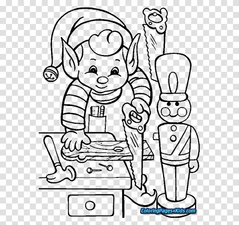 Christmas Elf Coloring Pages, Samurai, Robot, Knight, Drawing Transparent Png