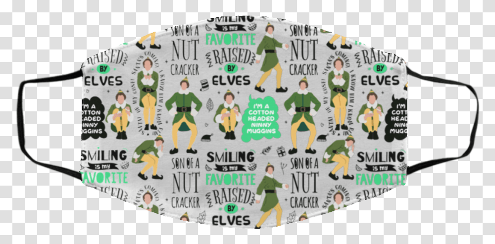 Christmas Elf Face Mask Buddy The Elf Washable Reusable, Person, Poster, Advertisement, Text Transparent Png