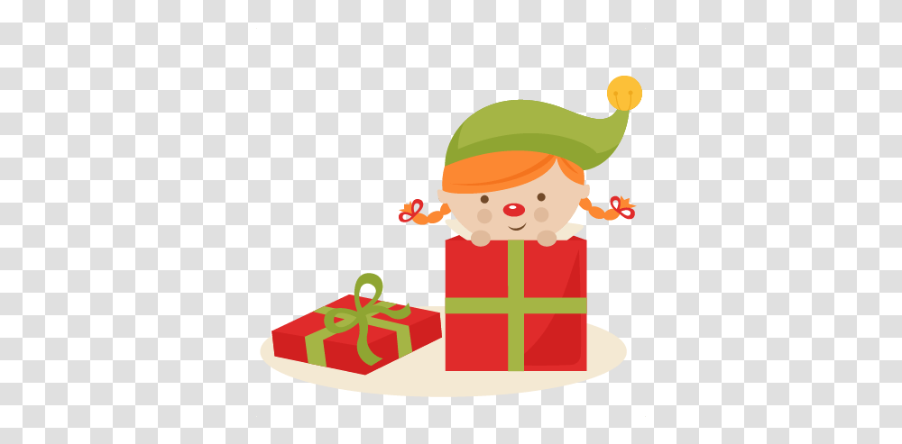 Christmas Elf Girl Clipart In Pack 6598 Cute Christmas Presents, Gift, Snowman, Winter, Outdoors Transparent Png