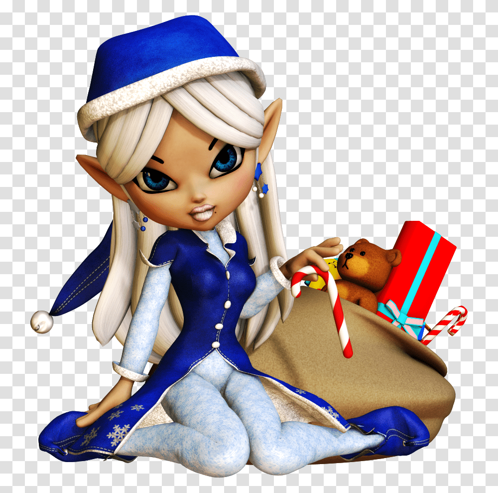 Christmas Elf Girl Elf Christmas Gift Clip Art, Doll, Toy, Figurine, Person Transparent Png