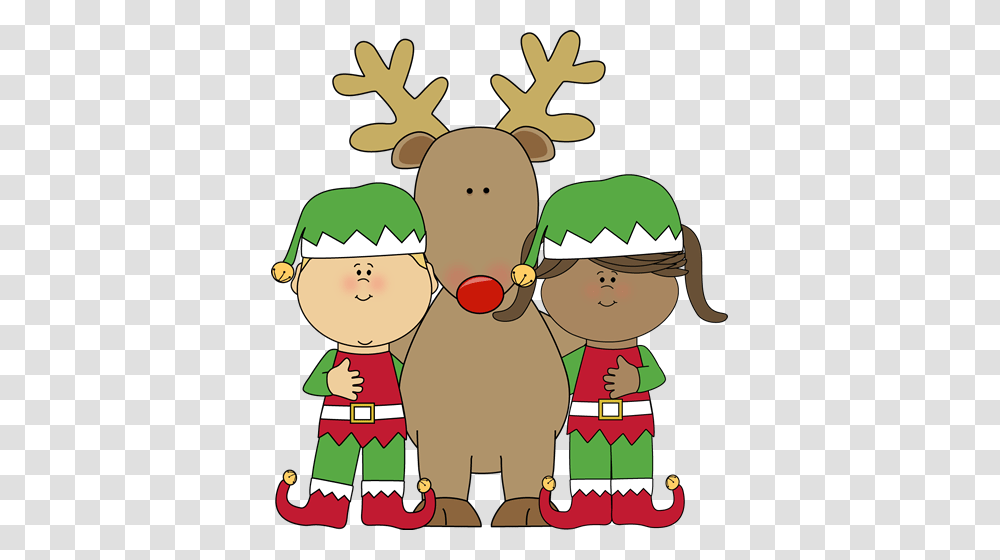 Christmas Elves With Reindeer Christmas Graphics, Elf, Aardvark, Wildlife, Mammal Transparent Png