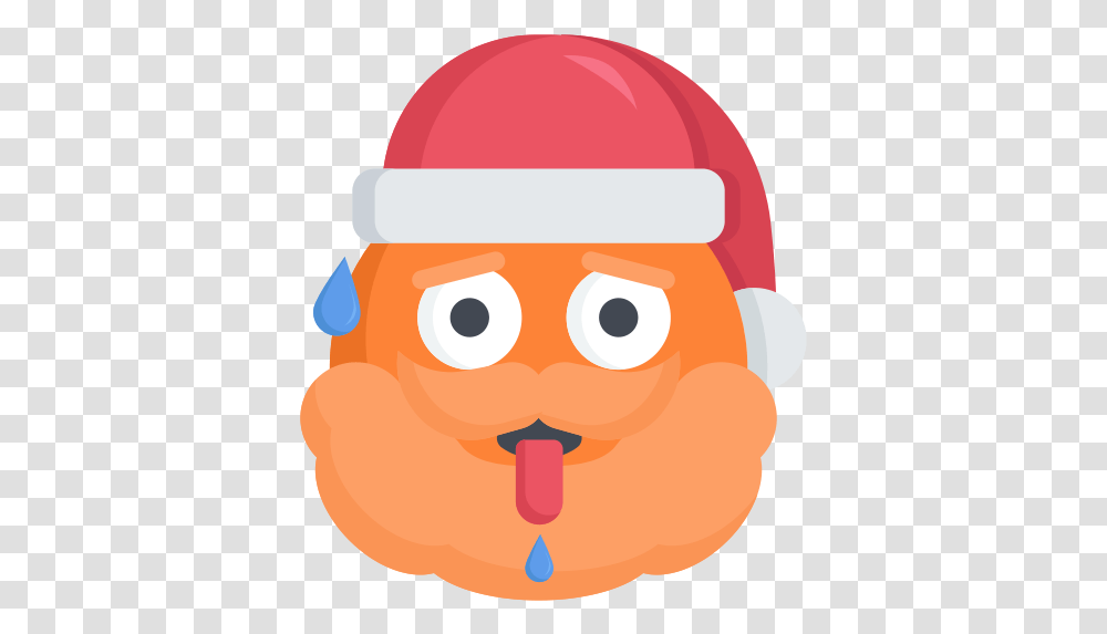Christmas Emoji Hot Overheating Santa Icon Clip Art, Outdoors, Nature, Sweets, Food Transparent Png