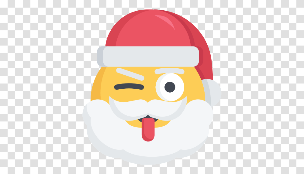 Christmas Emoji Santa Tongue Wink Icon Father Christmas Emoji, Art, Graphics Transparent Png