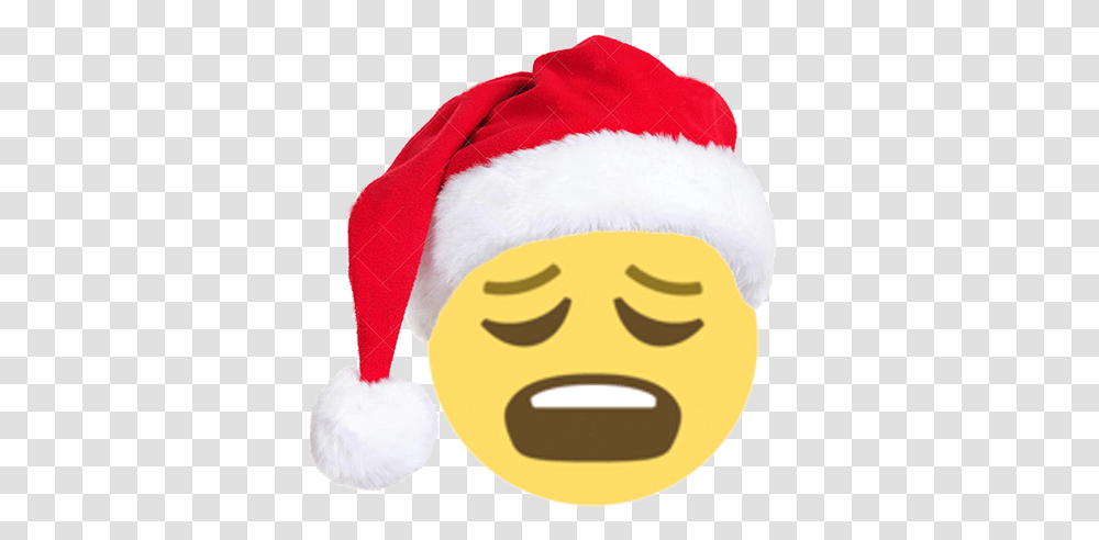 Christmas Emoji Sticker Emoji, Hat, Face, Cap Transparent Png