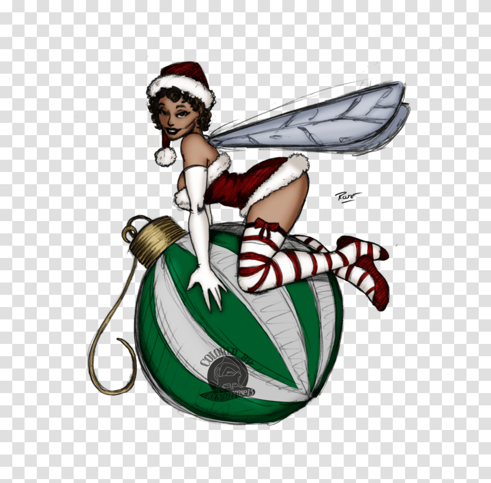 Christmas Fairy Pinup, Person, Wasp, Bee, Insect Transparent Png