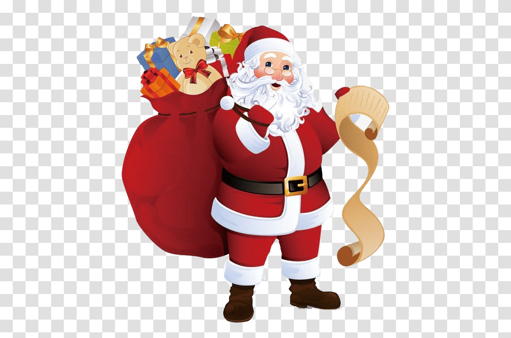Christmas Father Free Image Download Santa Claus With Presents, Elf, Person, Costume, Sweets Transparent Png