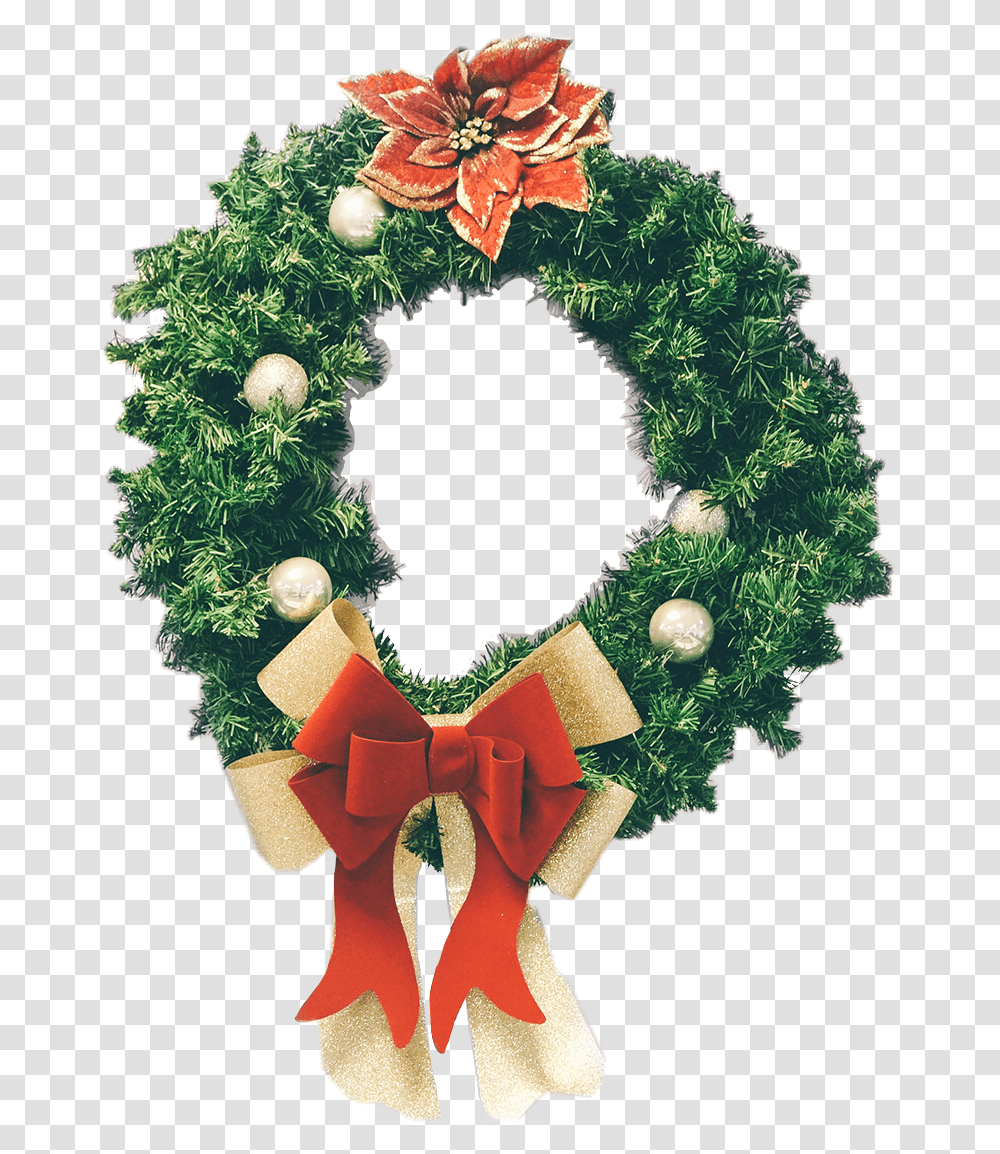 Christmas Festive Wreath Sticker Winter Red Green Christmas Wreath Transparent Png