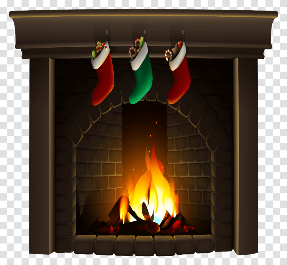 Christmas Fireplace Fireplace, Indoors, Hearth, Bonfire, Flame Transparent Png