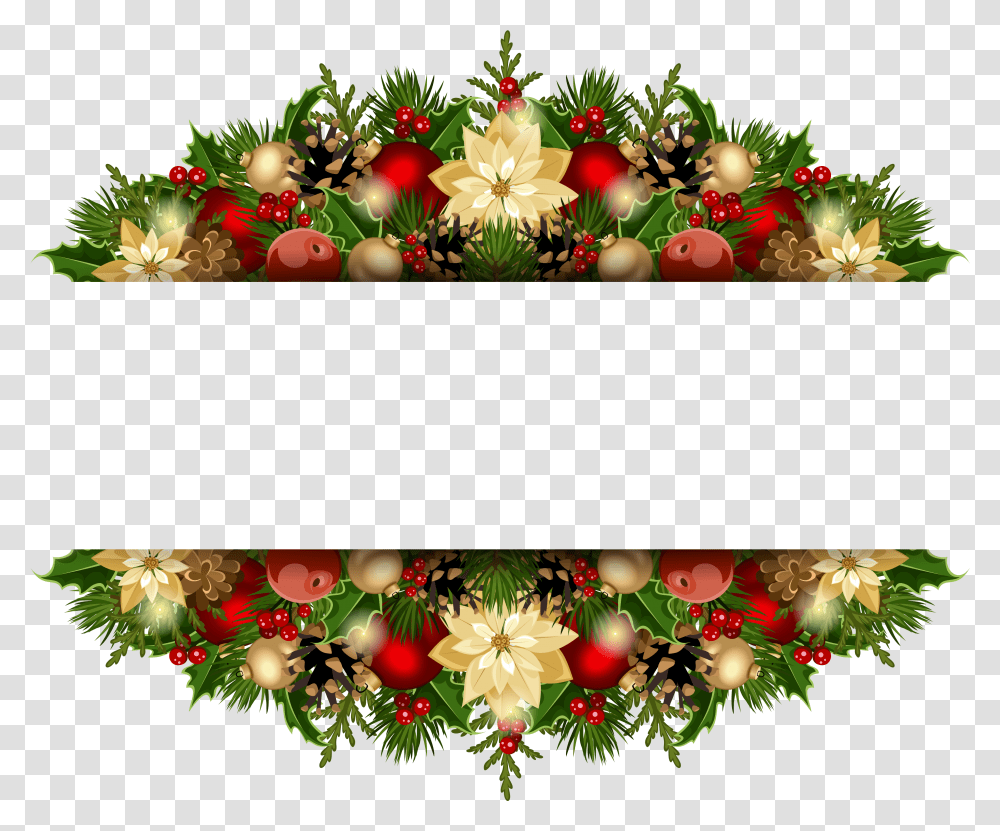 Christmas Flowers Border Christmas Background Design, Floral Design, Pattern Transparent Png