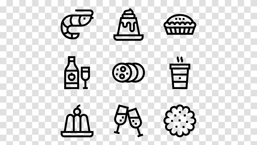 Christmas Food And Drinks Lineal Icons Friends, Gray, World Of Warcraft Transparent Png
