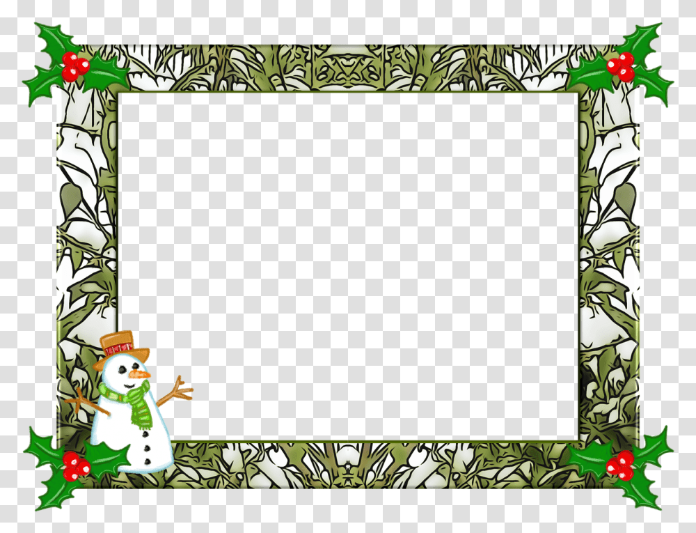 Christmas Frame Holly Christmas Frame 2019, Snowman, Winter, Outdoors, Nature Transparent Png