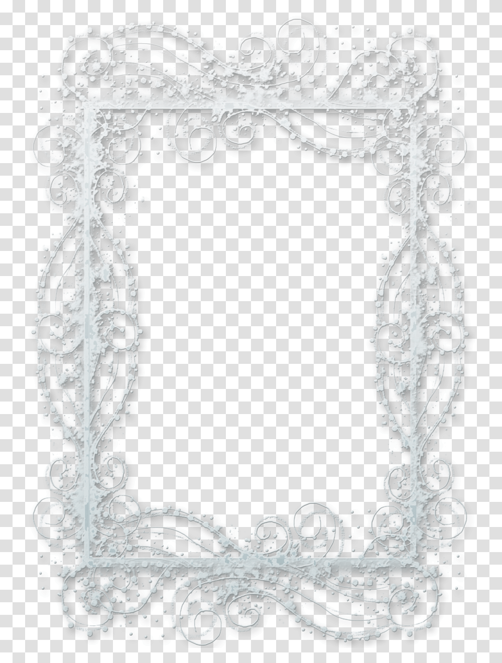 Christmas Frame Snow White, Pattern, Lace, Stencil Transparent Png