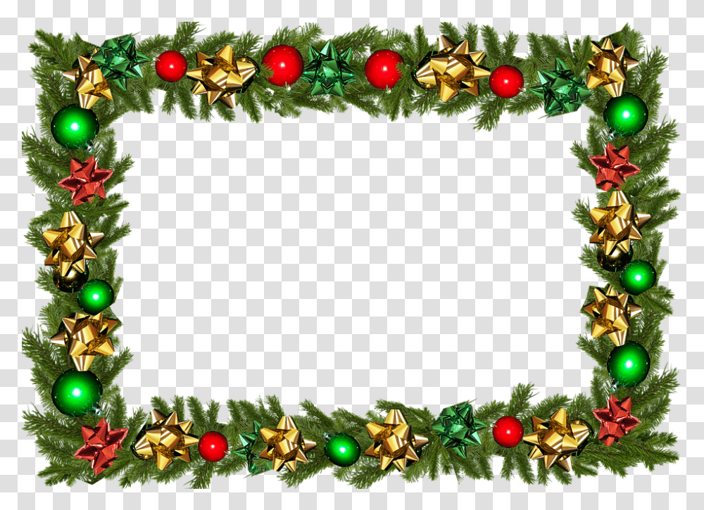 Christmas Frames And Borders Merry Christmas Border, Plant, Wreath, Christmas Tree, Ornament Transparent Png