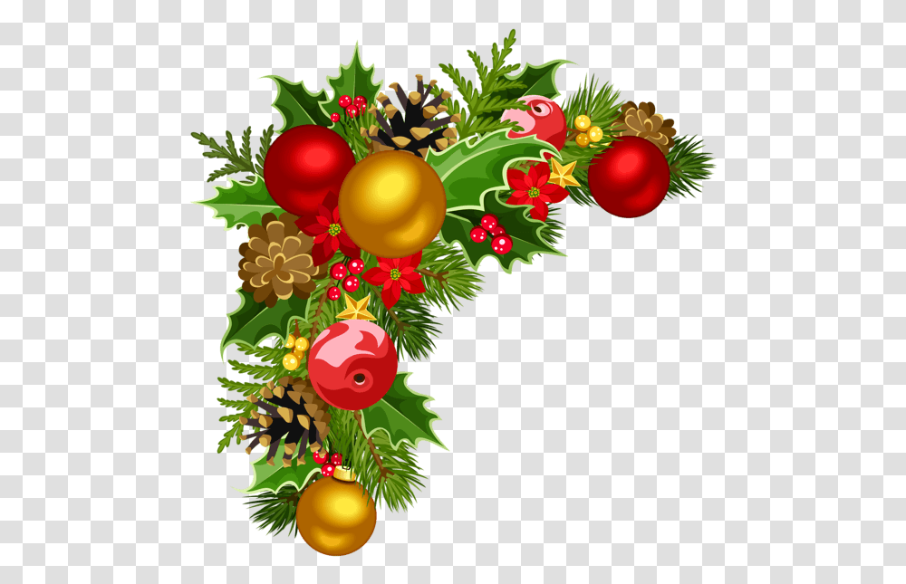 Christmas Garland Border Clip Art Christmas Decorations Background, Tree, Plant, Floral Design Transparent Png