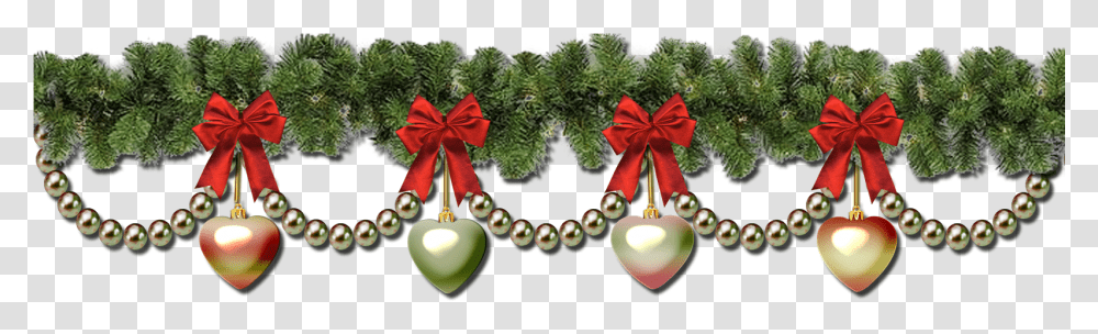 Christmas Garland Border Clipart Christmas Garland Background, Tree, Plant, Accessories, Accessory Transparent Png