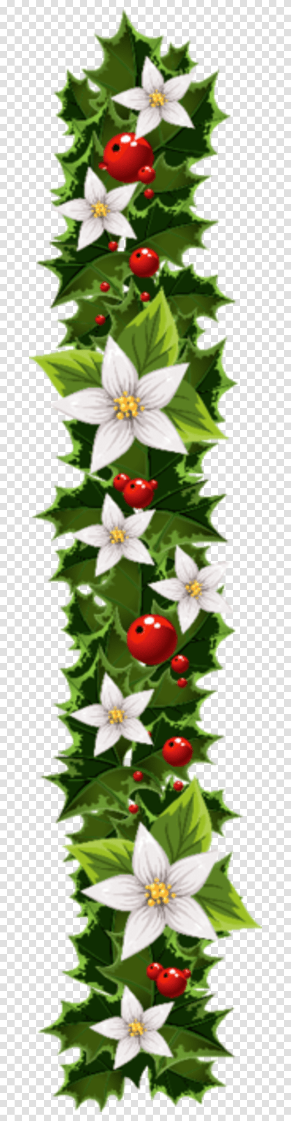 Christmas Garland Clipart Christmas Garland Clipart, Leaf, Plant, Strawberry, Fruit Transparent Png