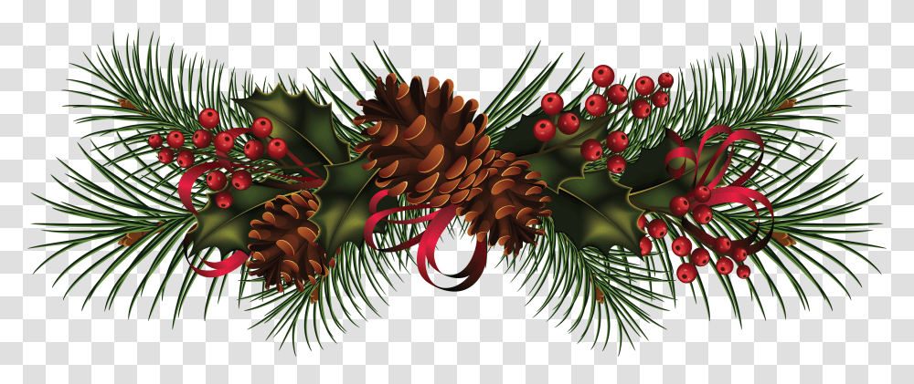 Christmas Garland Svg Library Files Pine Needles And Cones Christmas, Ornament, Pattern, Tree, Plant Transparent Png