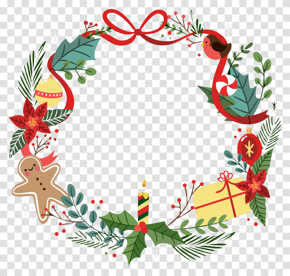 Christmas Garland Vector Clipart Download Christmas Crown Vector, Wreath, Poster, Advertisement Transparent Png