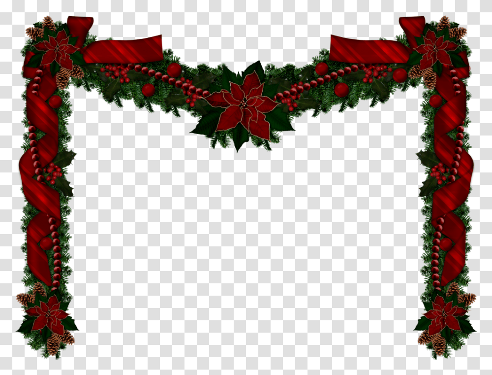 Christmas Garlands Christmas Clipart Rustic Christmas Christmas Garland Clipart, Plant, Floral Design, Pattern Transparent Png