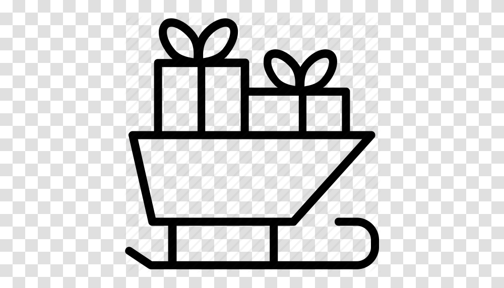 Christmas Gift Holiday Present Santa Sleigh Xmas Icon, Shopping Cart, Bag, Shopping Basket, Briefcase Transparent Png