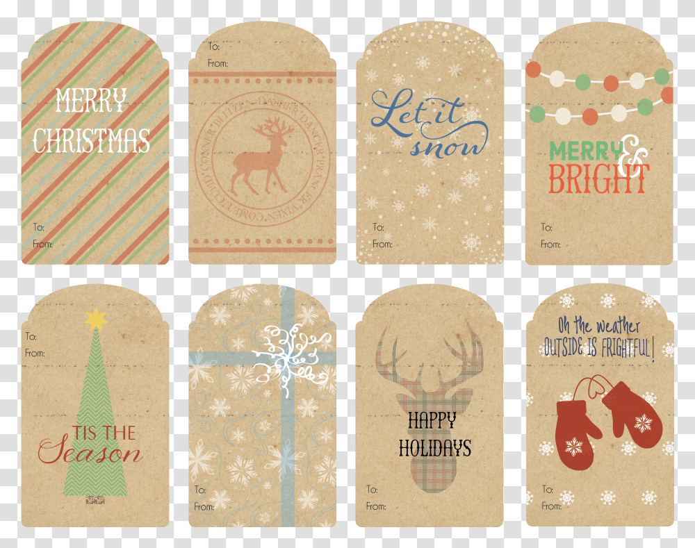 Christmas Gift Tags Banner Black And White Download Wood Transparent Png