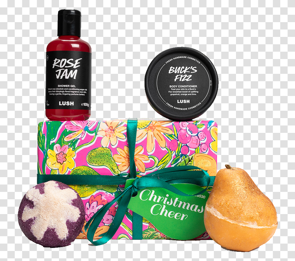 Christmas Gifts Christmas Cheer Lush, Bottle, Cosmetics, Bun, Bread Transparent Png