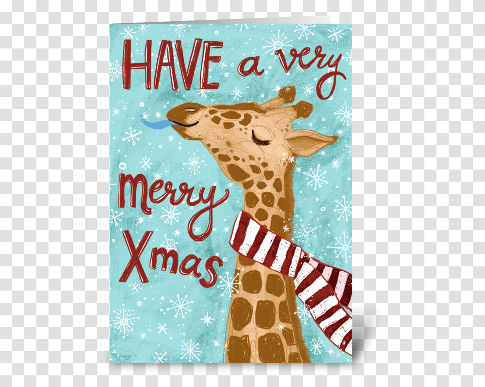 Christmas Giraffe Giraffe Merry Christmas Wishes, Poster, Advertisement, Mammal, Animal Transparent Png