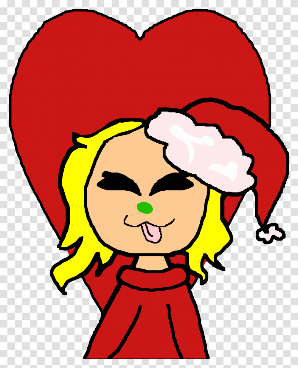 Christmas Girl Lil Santa Hat Uwu Cartoon Clipart Cartoon, Elf, Face, Nature Transparent Png