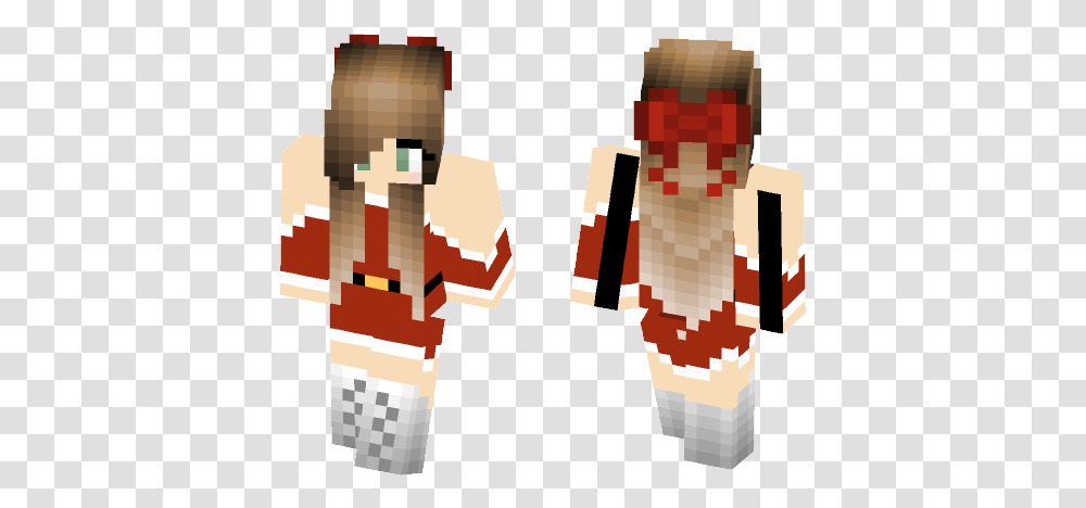 Christmas Girl With Bow Minecraft Skin Minecraft Skin Girl Unicorn, Text, Art, Graphics, Paper Transparent Png