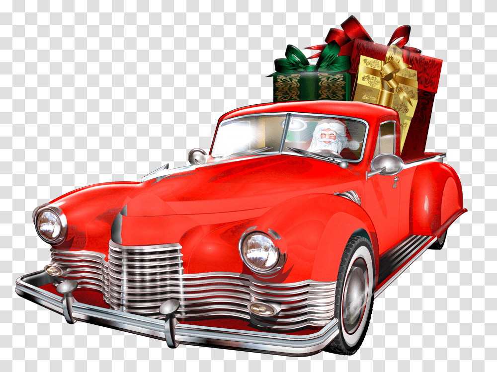 Christmas Girl With Car Transparent Png
