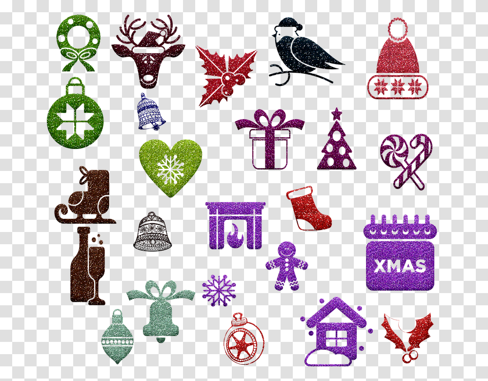 Christmas Glitter Icons Christmas Fireplace Reindeer, Rug, Accessories, Accessory, Jewelry Transparent Png