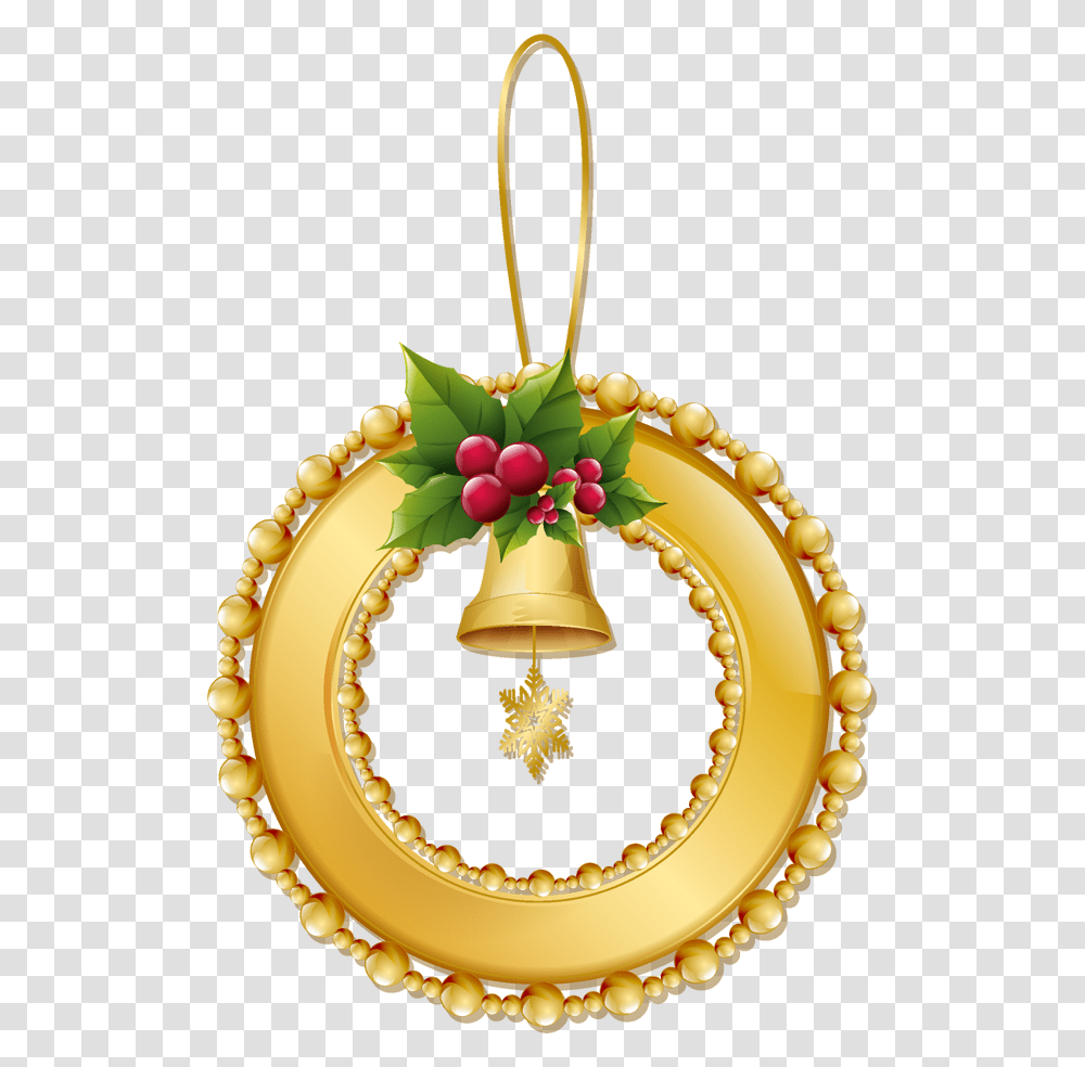 Christmas Gold Wreath With Bell Ornament Christmas Gold Wreath, Pattern, Diwali Transparent Png