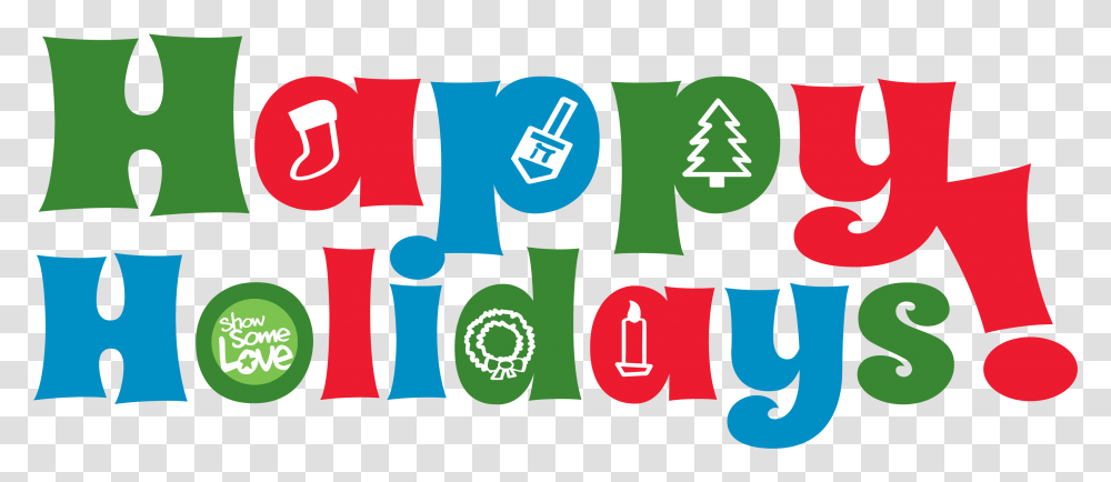 Christmas Happy Holidays All Happy Holidays Colorful, Text, Alphabet, Label, Symbol Transparent Png