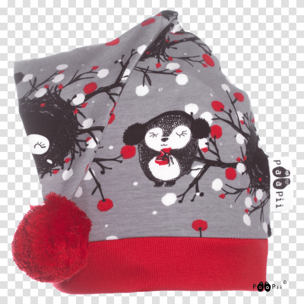 Christmas Hat Tuuri's Gift Grey Red Paapii Design Knit Cap, Cushion, Pillow, Clothing, Rug Transparent Png
