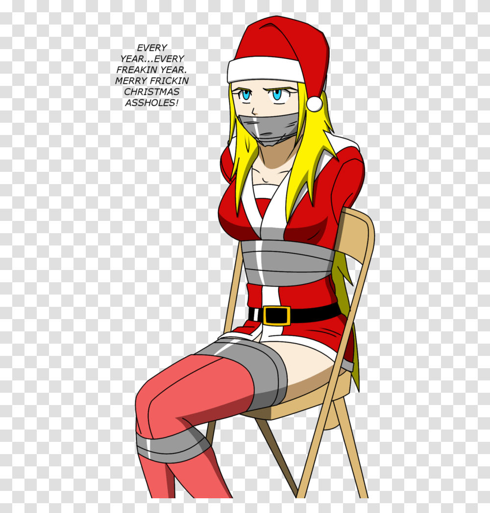 Christmas Hats Duct Taped Anime Girl, Costume, Person, Military Uniform, Manga Transparent Png