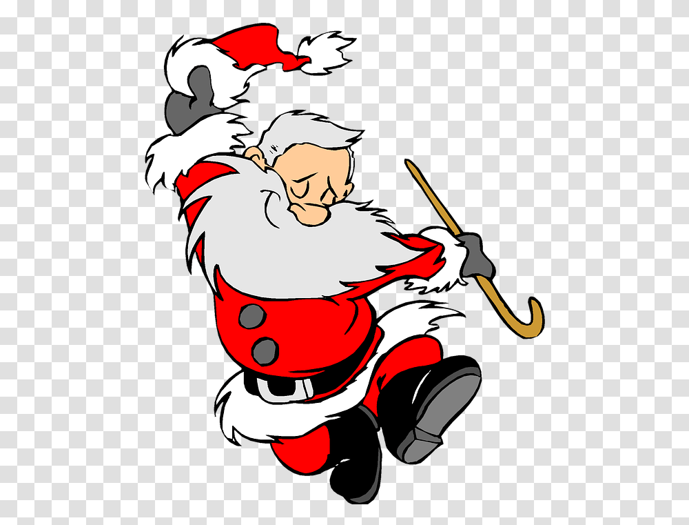 Christmas Holiday Clip Art Santa Clause Happy Dancing Santa, Person, Human, Sport, Sports Transparent Png