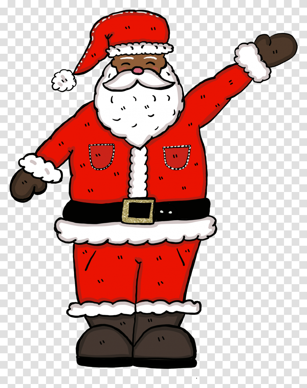 Christmas Holiday Happy Man Drawing Clipart African American Santa Claus, Person, Elf, Costume, Snowman Transparent Png