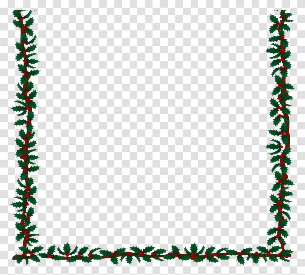 Christmas Holly Border Clipart Christmas Frame For Word Document, Tree, Plant, Vegetation, Rug Transparent Png