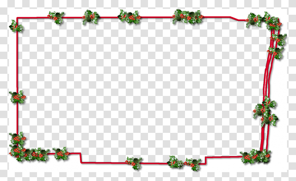 Christmas Holly Border, Plant, Screen, Flower Transparent Png