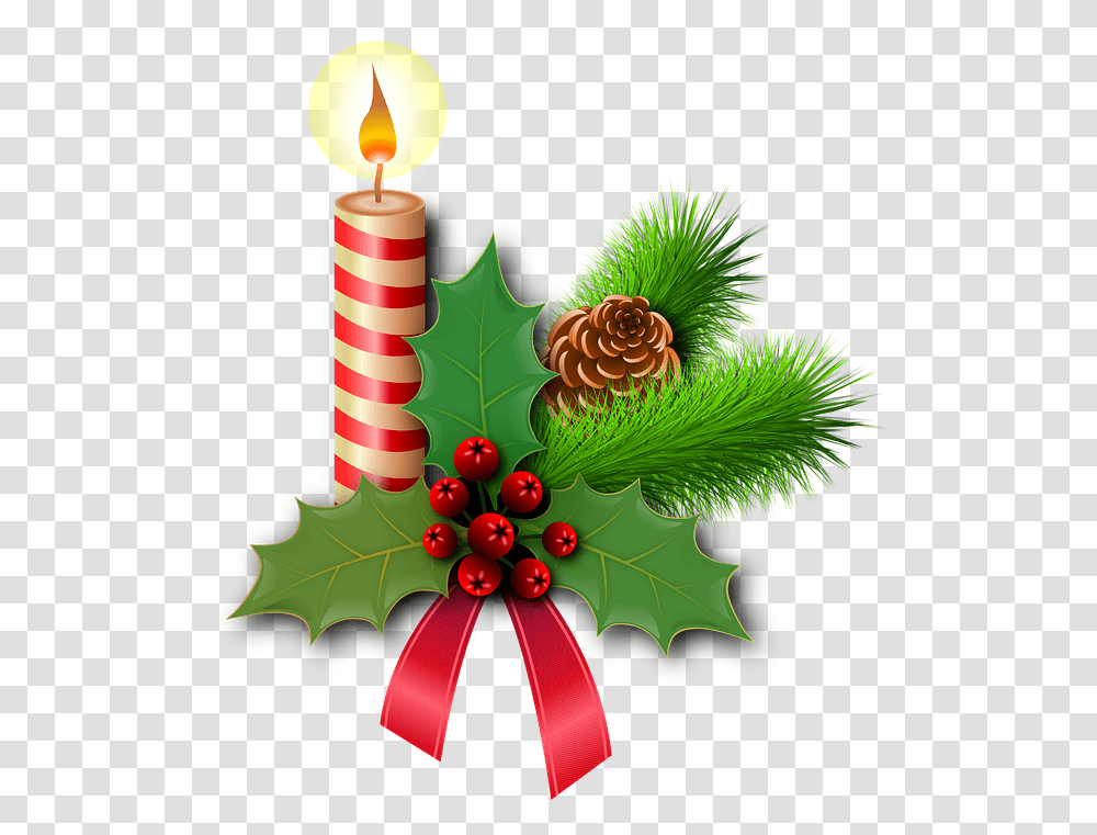 Christmas Holly Candles Decorative Berries Branch, Ornament, Leaf, Plant, Tree Transparent Png