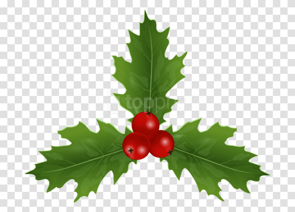 Christmas Holly Mistletoe Canadian Flag Sticker, Leaf, Plant, Food, Fruit Transparent Png