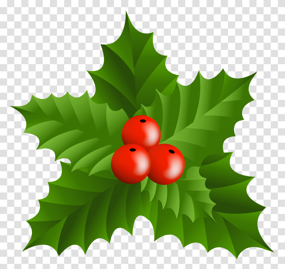 Christmas Holly Mistletoe Clip, Plant, Leaf, Fruit, Food Transparent Png