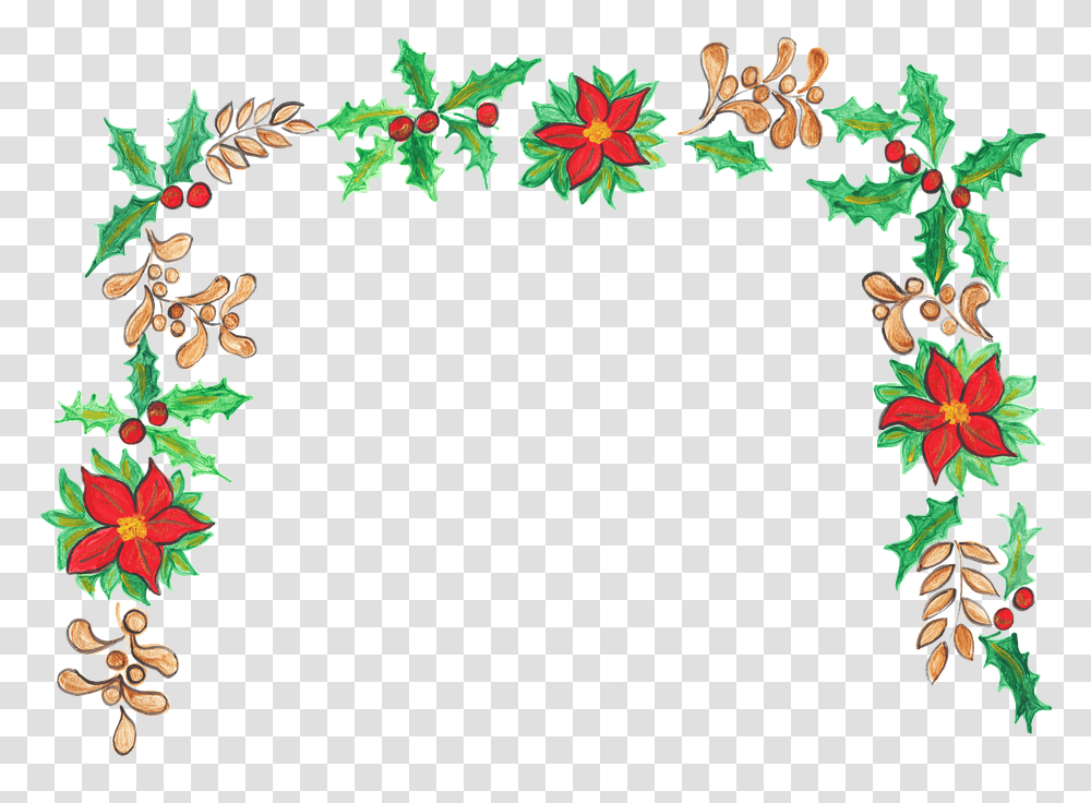 Christmas Holly Mistletoe Free Vector Graphic On Pixabay Floral, Floral Design, Pattern, Graphics, Art Transparent Png