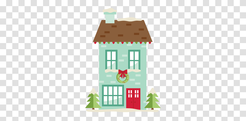 Christmas House Scrapbook Cute Clipart, Housing, Building, Outdoors, Nature Transparent Png
