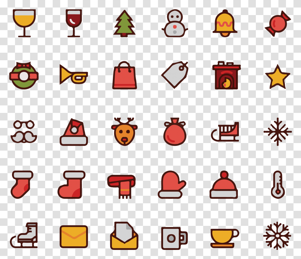 Christmas Icons Free, Label, Sticker Transparent Png