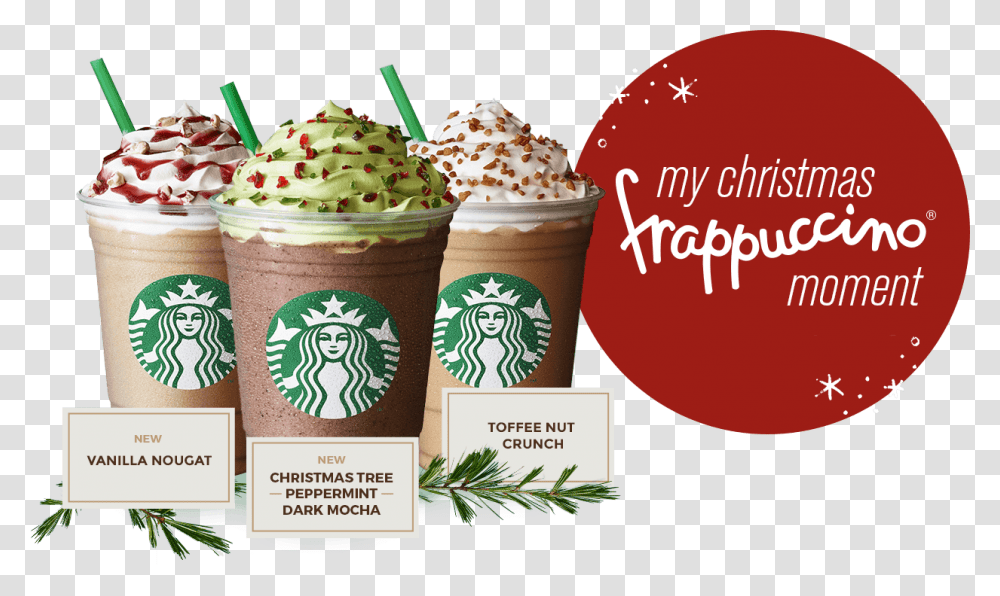 Christmas In A Cup Holiday Themed Drinks You Should Try Vanilla Nougat Latte Starbucks, Cream, Dessert, Food, Whipped Cream Transparent Png